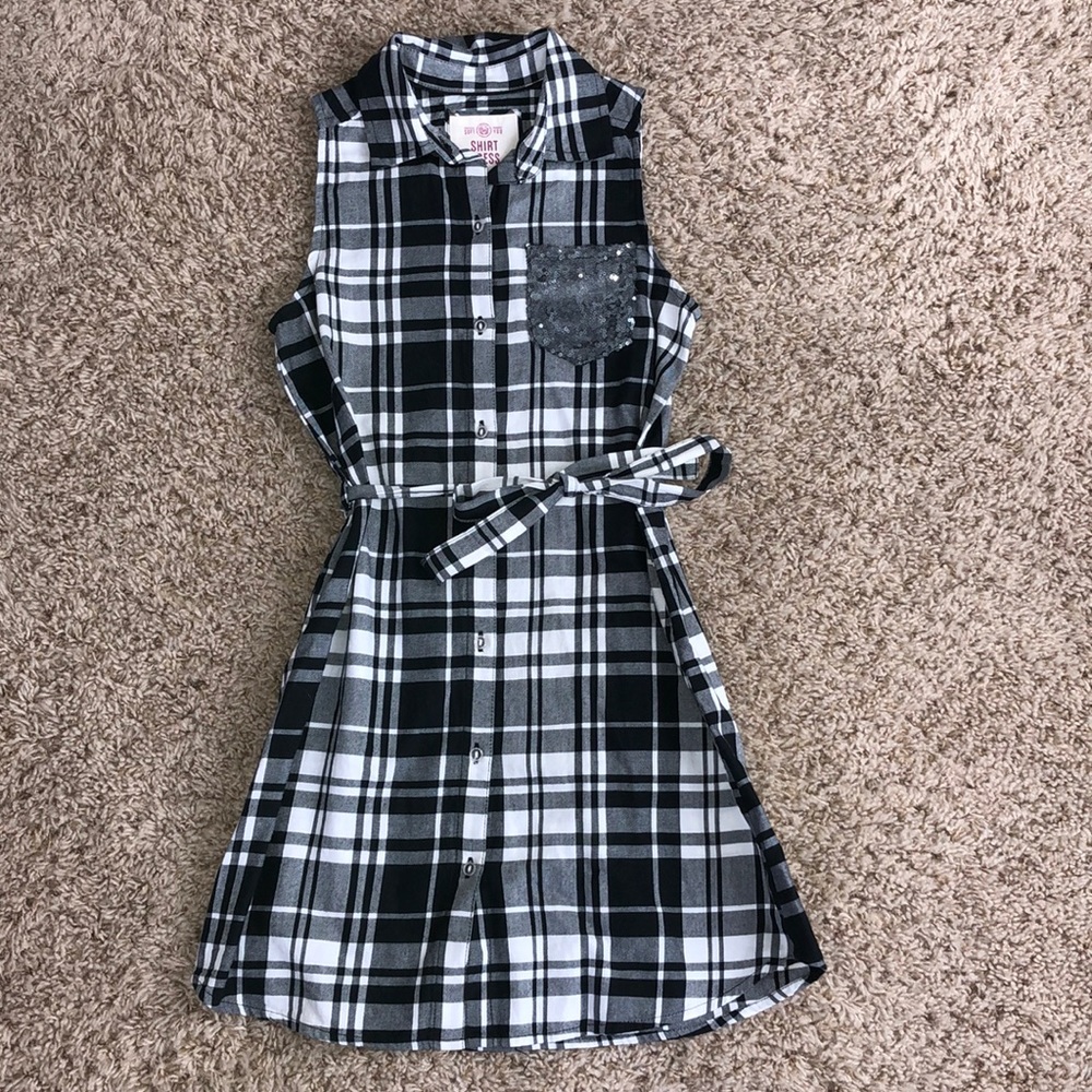 Girls patterned shirt dress size 12